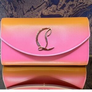 Christian Louboutin Pink and Yellow Clutch